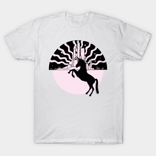 Unicorn Castle T-Shirt by boobear_studio